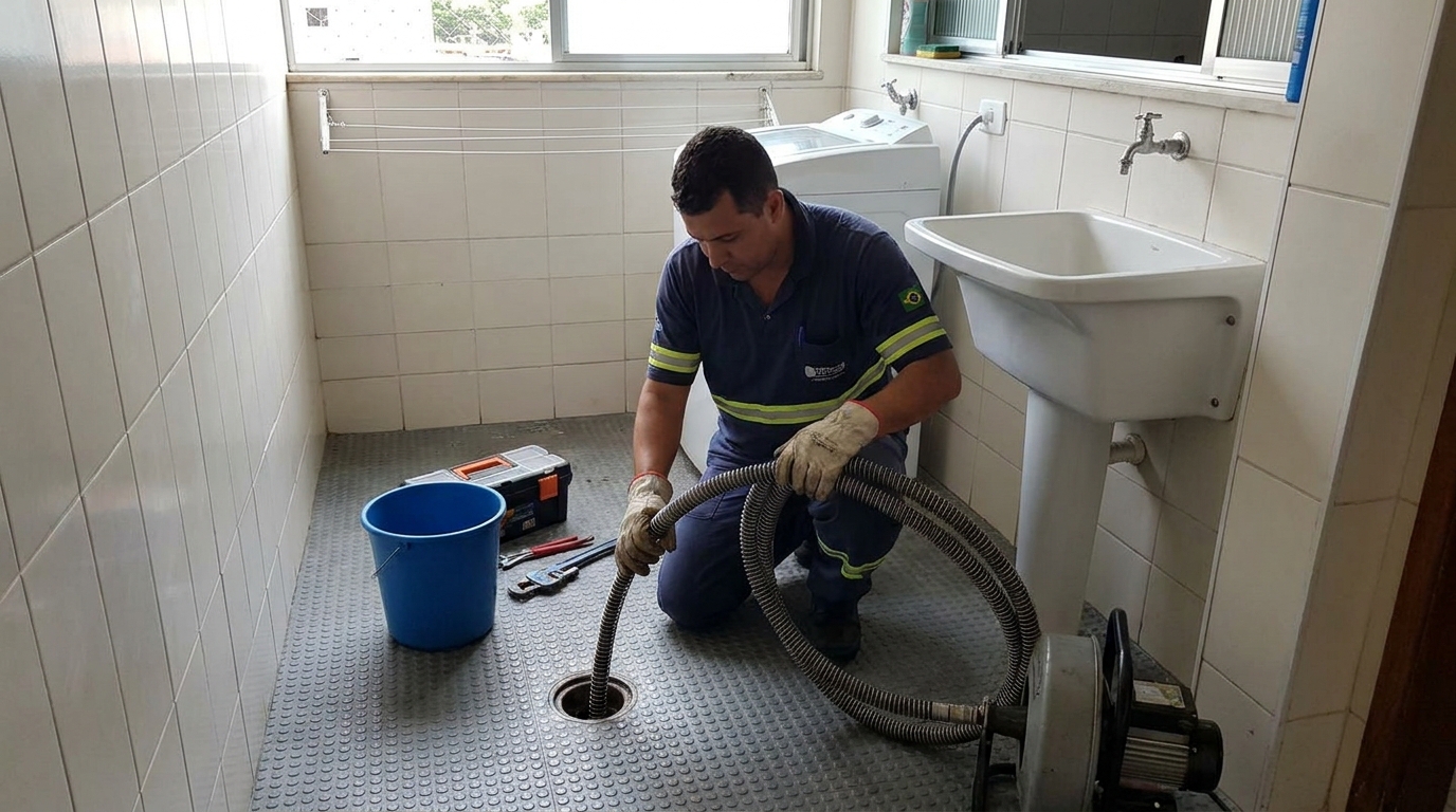 Desentupimento de ralo residencial em Rio Verde‑GO