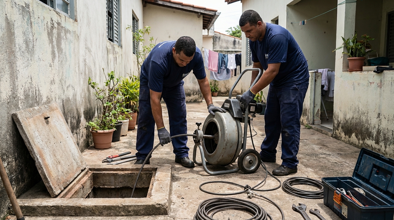 Desentupimento de rede de esgoto em Rio Verde‑GO