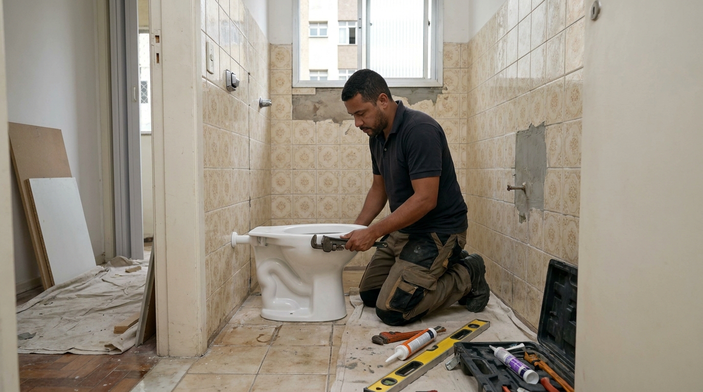 Instalação de vaso sanitário profissional em Rio Verde‑GO