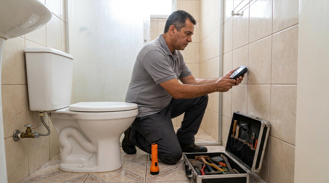 Técnico de caça vazamento com detector em Rio Verde‑GO
